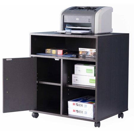 BASICWISE Printer Kitchen Office Storage Stand With Casters, Black QI003556.B